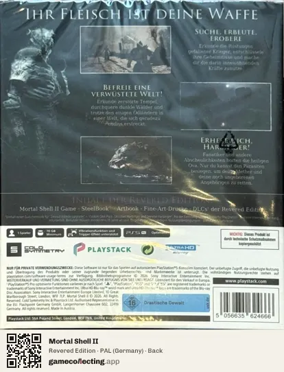 Mortal Shell II PlayStation 5, Germany box back