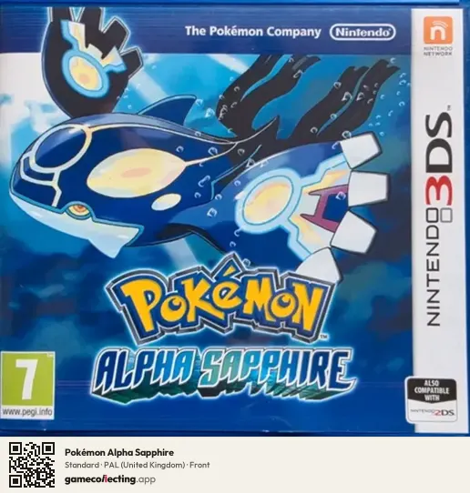 Pokémon Alpha Sapphire Nintendo 3DS, United Kingdom box front