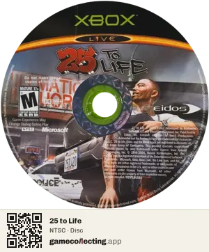 25 to Life Xbox, NTSC disc