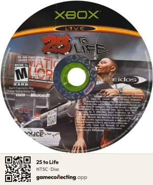 25 to Life Xbox, NTSC disc