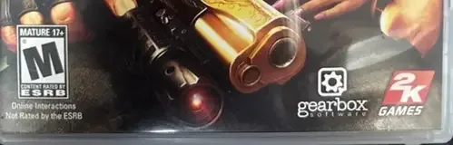 Duke Nukem Forever, the ESRB box on its front