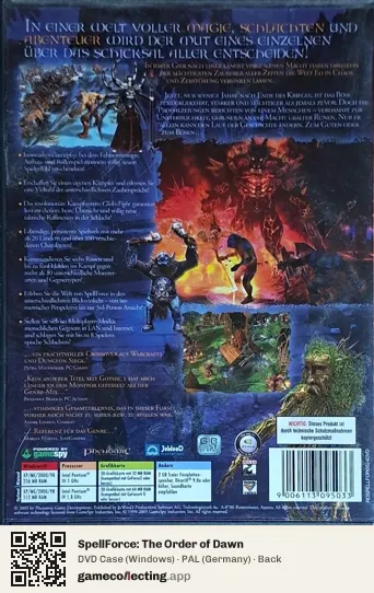 SpellForce: The Order of Dawn Computer, Germany box back