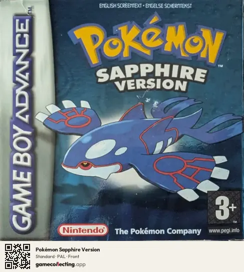 Pokémon Sapphire Version Game Boy Advance, PAL box front