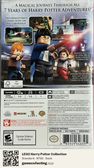 LEGO Harry Potter Collection Nintendo Switch, NTSC box back