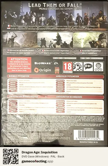 Dragon Age: Inquisition Computer, PAL box back