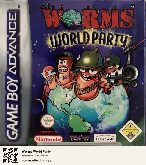 Worms World Party Game Boy Advance, PAL box front