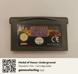 Medal of Honor: Underground Game Boy Advance, PAL cartridge label