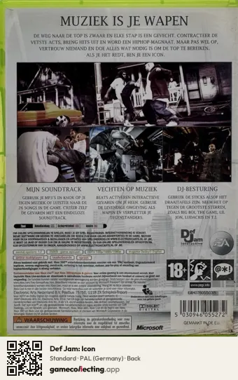 Def Jam: Icon Xbox 360, Germany box back