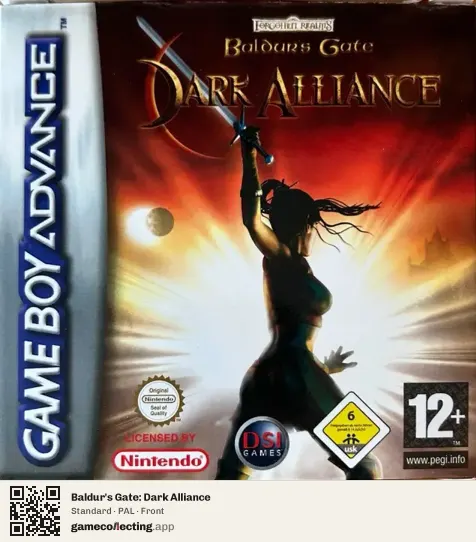 Baldur's Gate: Dark Alliance Game Boy Advance, PAL box front