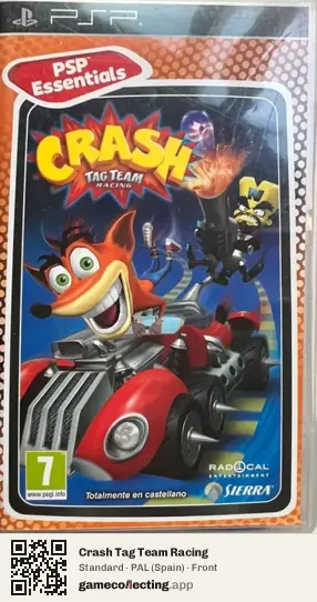 Crash Tag Team Racing PlayStation Portable, Spain box front