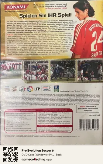 Pro Evolution Soccer 6 Computer, PAL box back