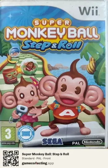 Super Monkey Ball: Step & Roll Nintendo Wii, PAL box front