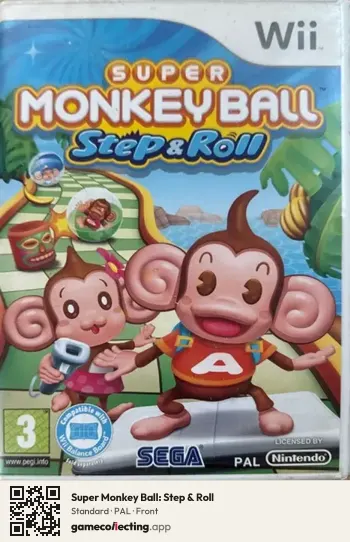 Super Monkey Ball: Step & Roll Nintendo Wii, PAL box front