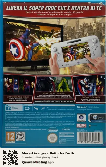 Marvel Avengers: Battle for Earth Nintendo Wii U, Italy box back