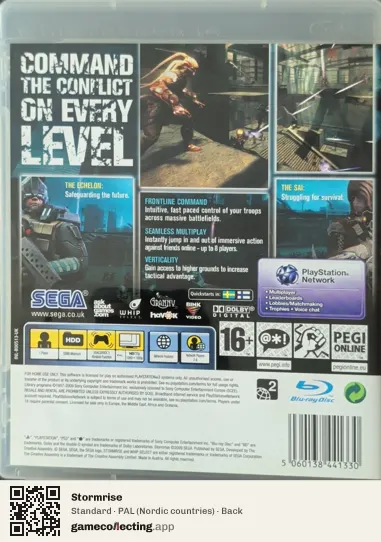 Stormrise PlayStation 3, Nordic countries box back