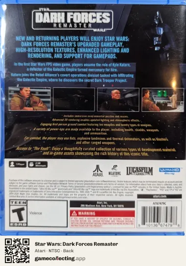 Star Wars: Dark Forces Remaster PlayStation 5, NTSC box back