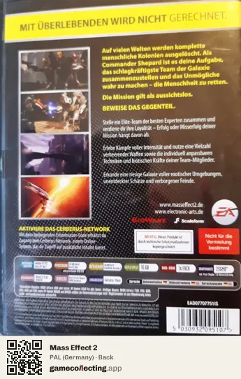 Mass Effect 2 Computer, Germany box back
