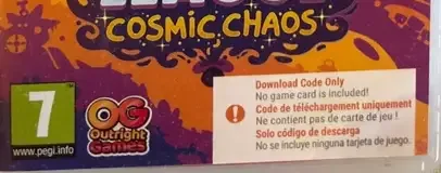 DC's Justice League: Cosmic Chaos, the PEGI square on its front