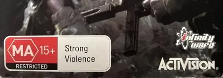 Call of Duty 2, the Australian classification mark on its front