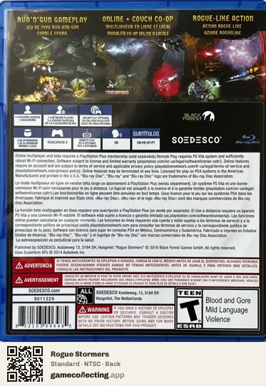 Rogue Stormers PlayStation 4, NTSC box back