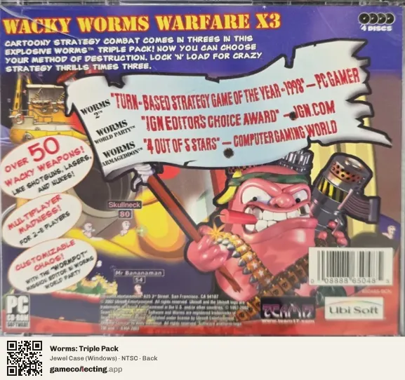 Worms: Triple Pack Computer, NTSC box back