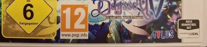 Etrian Odyssey V: Beyond the Myth, the USK square on its front