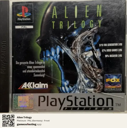 Alien Trilogy PlayStation, Germany box front