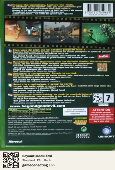 Beyond Good & Evil Xbox, PAL box back