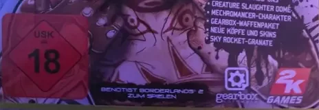 Borderlands 2: Add-On Content Pack, the USK square on its front