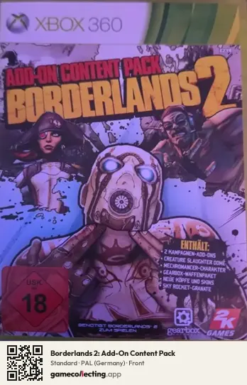 Borderlands 2: Add-On Content Pack Xbox 360, Germany box front
