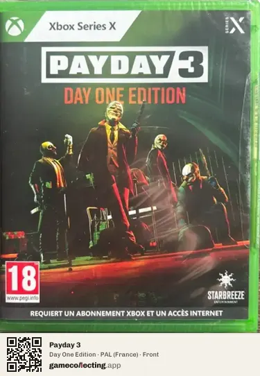 Payday 3 Xbox Series X, France box front
