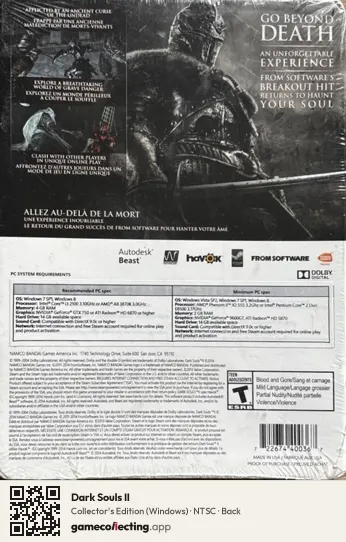 Dark Souls II Computer, NTSC box back