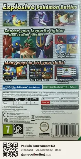 Pokkén Tournament DX Nintendo Switch, Germany box back