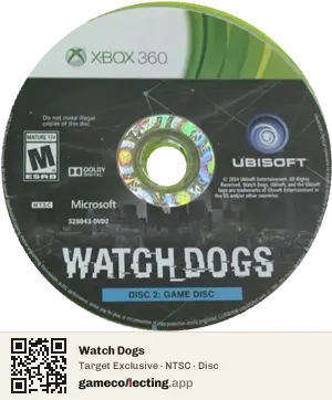 Watch Dogs Xbox 360, NTSC disc