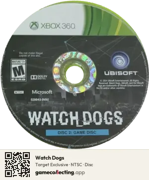 Watch Dogs Xbox 360, NTSC disc