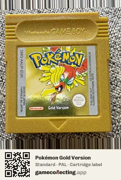 Pokémon Gold Version Game Boy Color, PAL cartridge label
