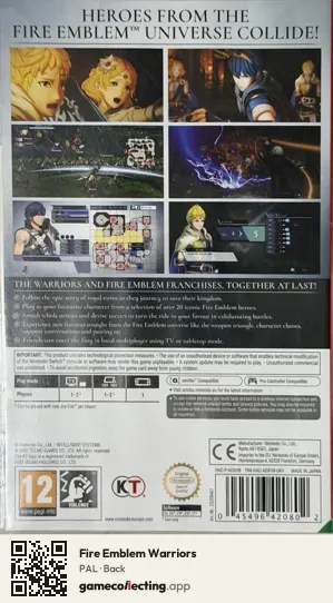 Fire Emblem Warriors Nintendo Switch, PAL box back