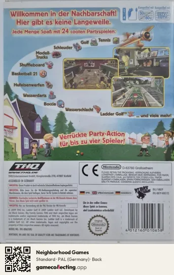 Neighborhood Games Nintendo Wii, Germany box back