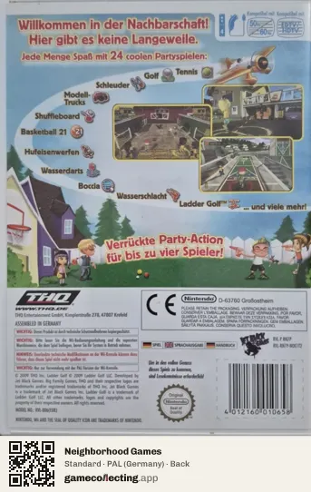 Neighborhood Games Nintendo Wii, Germany box back