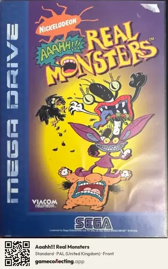 Aaahh!!! Real Monsters Sega Mega Drive / Genesis, United Kingdom box front