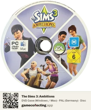 The Sims 3: Ambitions Computer, PAL disc