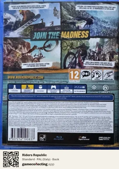 Riders Republic PlayStation 4, Italy box back
