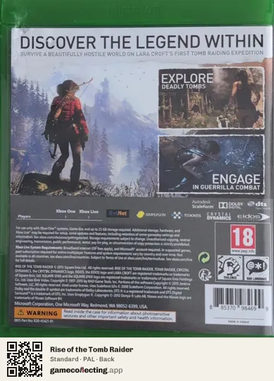 Rise of the Tomb Raider Xbox One, PAL box back