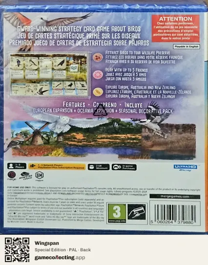 Wingspan PlayStation 5, PAL box back