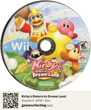 Kirby's Return to Dream Land Nintendo Wii, NTSC disc
