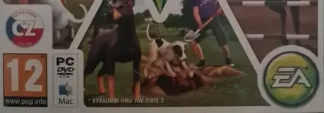 The Sims 3: Pets, the PEGI square on its front