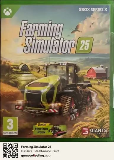 Farming Simulator 25 Xbox Series X, Hungary box front
