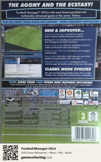 Football Manager 2014 Computer, PAL box back