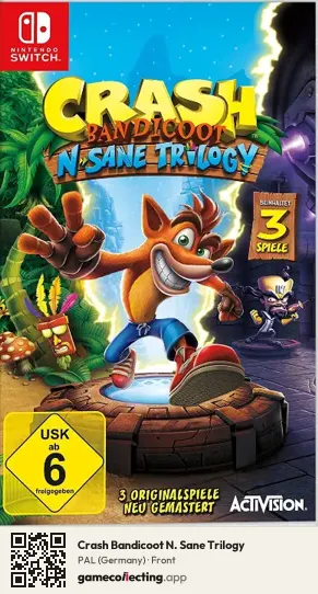 Crash Bandicoot N. Sane Trilogy Nintendo Switch, Germany box front
