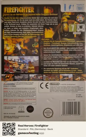 Real Heroes: Firefighter Nintendo Wii, Germany box back